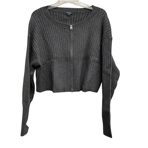 Wild Fable Women's Gray Cropped Zipped Long Sleeve Sweater - Size 1X - NWT - Picture 4 of 9